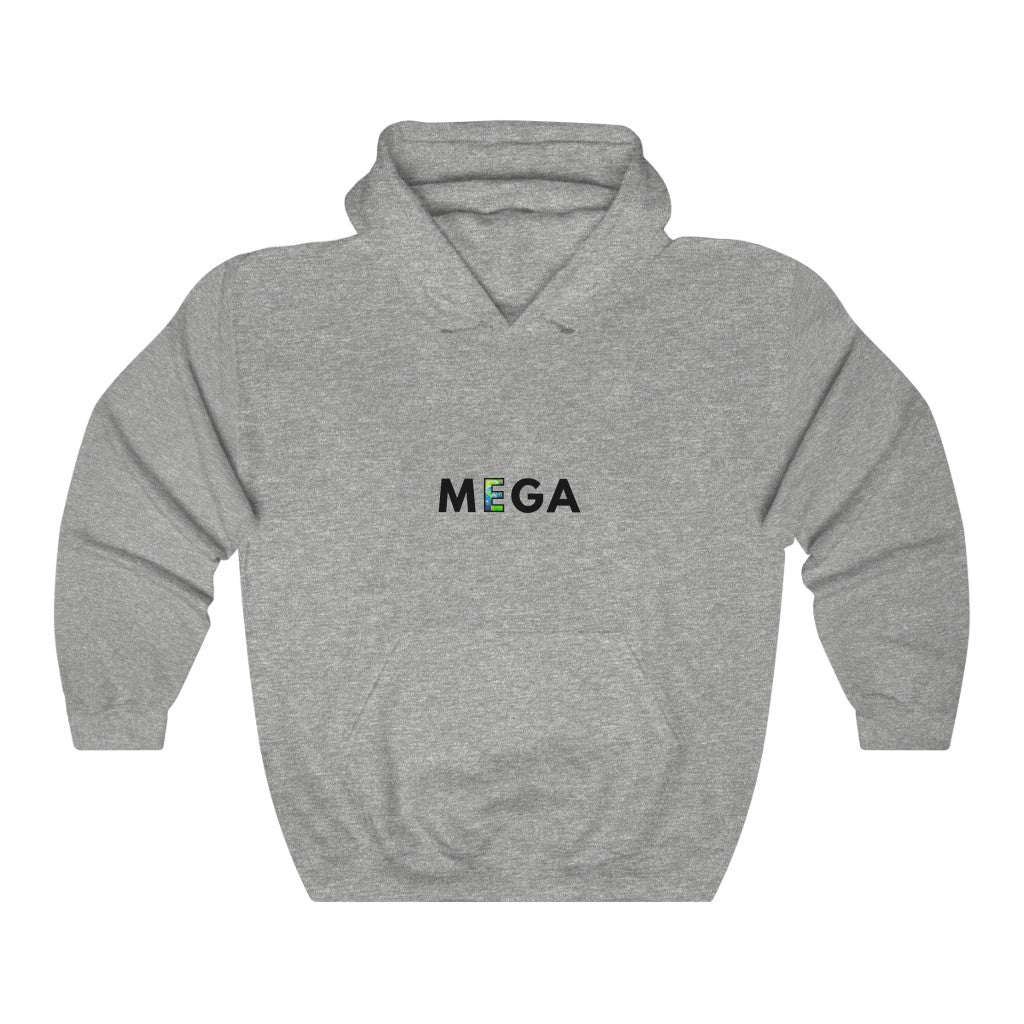MEGA - Mega Hoodie - Ash Cloud - Make Earth Great Again - MEGApodcast, MEGAendorsed, MEGAstore - Make Earth Great Again