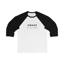 Load image into Gallery viewer, MEGA - Not Woke Baseball Tee - Inverted - Make Earth Great Again - MEGApodcast, MEGAendorsed, MEGAstore - Make Earth Great Again
